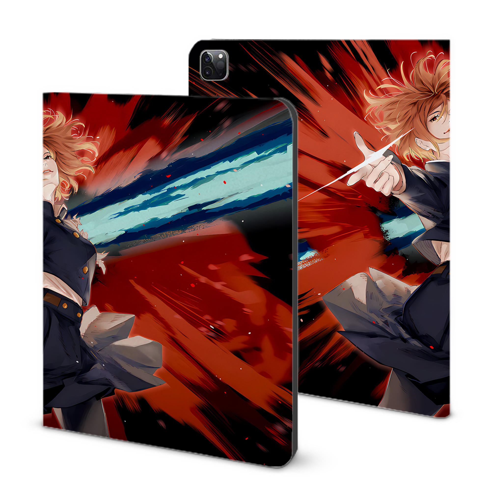 （画像用） 呪術廻戦 Jujutsu Kaisen IPad ケース ブック型 PUレザー TPU 耐衝撃 軽量 薄型 ペン収納なし 全面保護 IPad 各モデル対応